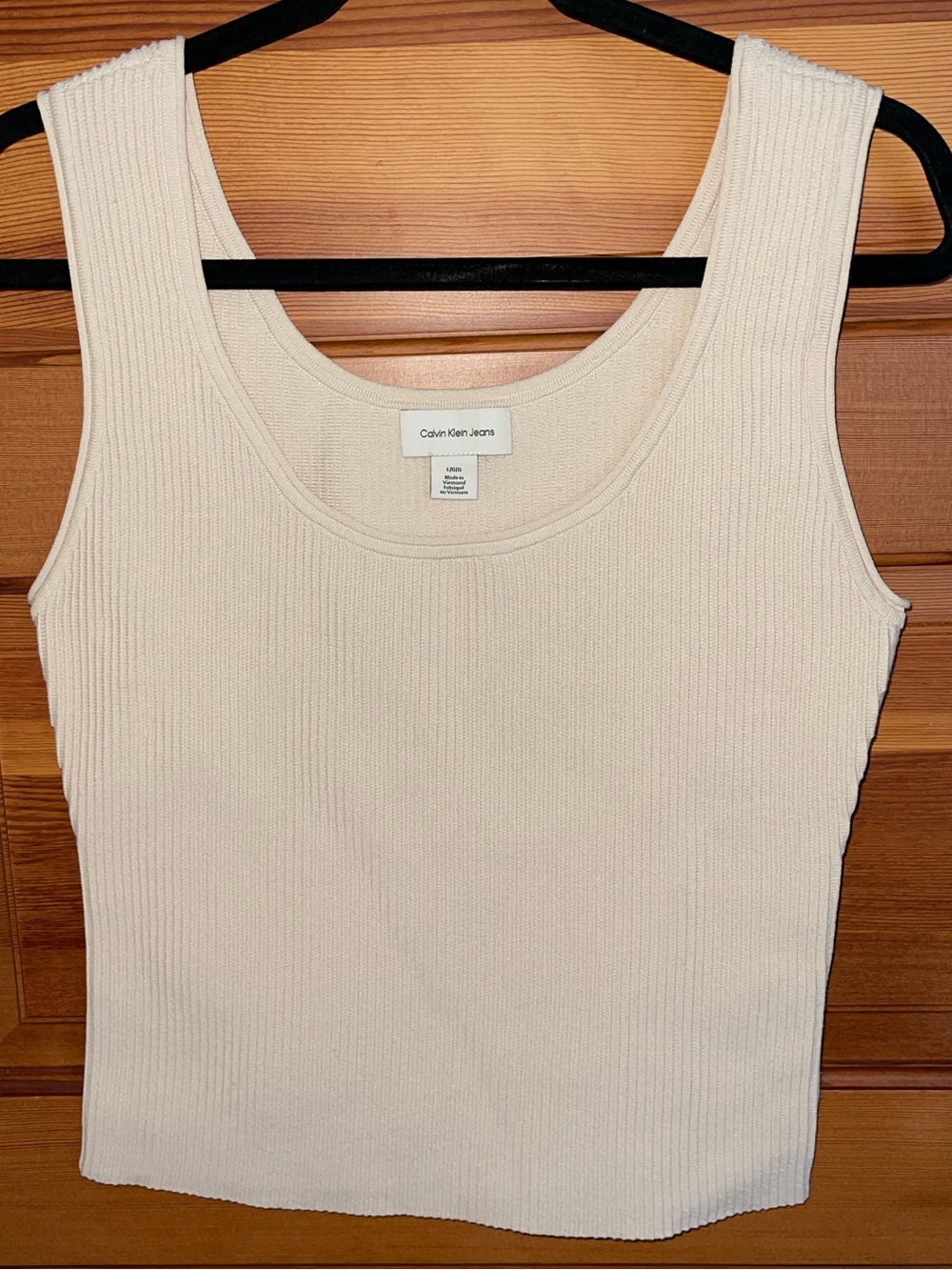 Calvin Klein Beige Ribbed Tank Top - NWOT - Large
